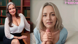 Грудастенькая седовласая бабулька всегда готова дрочить твой стояк