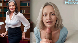 Грудастенькая седовласая бабулька всегда готова дрочить твой стояк