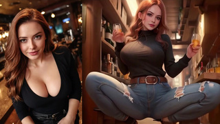 Рыжая матюрка с чертовски огромной задницей и буферами, которые так и хочется трахнуть