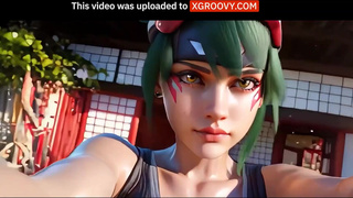 Грудастенькая Кирико из Overwatch страстно скачет на BWC в жарких фантазиях ИИ
