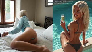 Платиновая PAWG с пухлой жопой: сплит-скрин-микс от ИИ